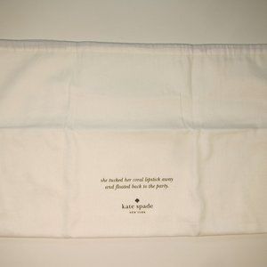 White Kate Spade Drawstring dust bag